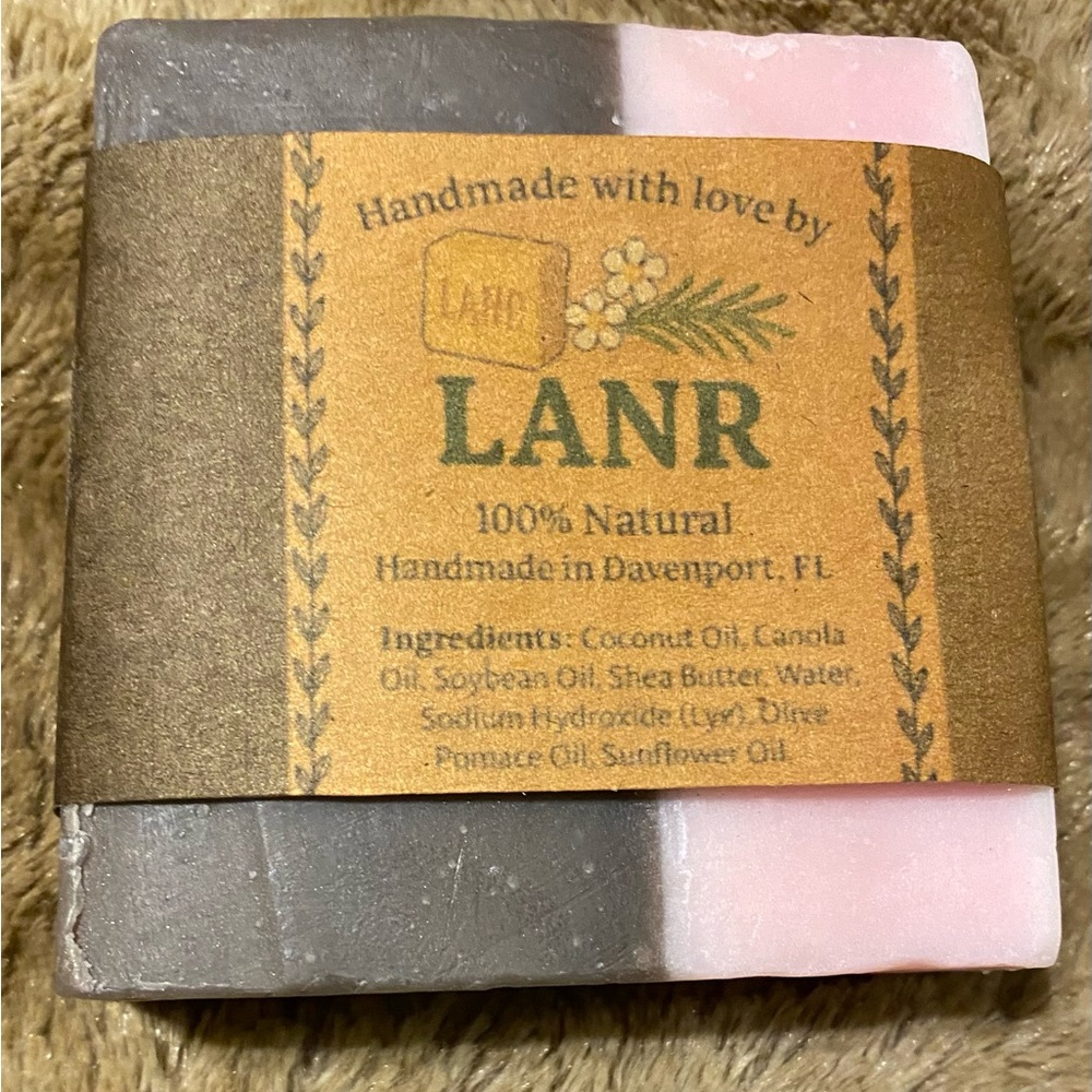 Gray and Pink Handmade Soap with Natural Ingredients - Coconut Candy
